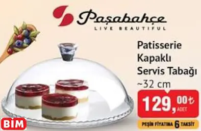 Paşabahçe Live Beautiful Patisserie Kapaklı Servis Tabağı