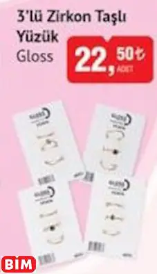 Gloss 3’lü Zirkon Taşlı Yüzük Gloss 3’lü Zirkon Taşlı Yüzük