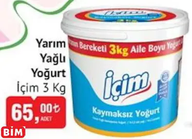 İçim Yarım Yağlı Yoğurt İçim Yarım Yağlı Yoğurt