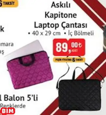 Askılı Kapitone Laptop Çantası