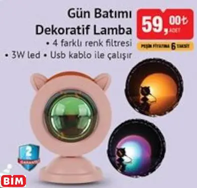 Gün Batımı  Dekoratif Lamba