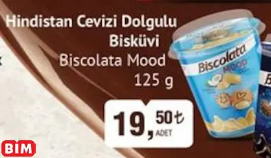 Biscolata Mood Hindistan Cevizi Dolgulu Bisküvi