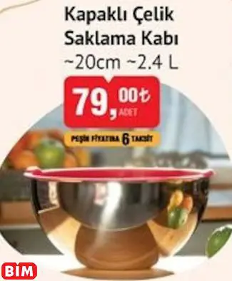 Kapaklı Çelik Saklama Kabı