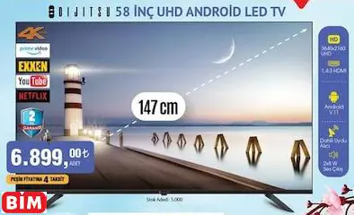 Dijitsu 58 İNÇ UHD ANDROİD LED TV/Akıllı Televizyon