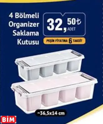 Hobby Life 4 Bölmeli Organizer Saklama Kutusu