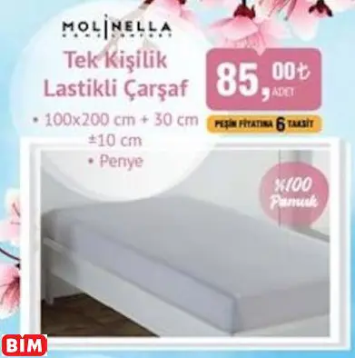 Molinella Tek Kişilik Lastikli Çarşaf