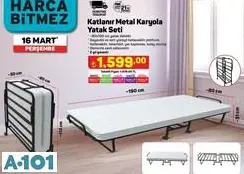 katlanır metal karyola yatak seti