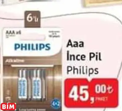 Philips Aaa İnce Pil