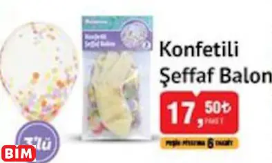 Konfetili Şeffaf Balon