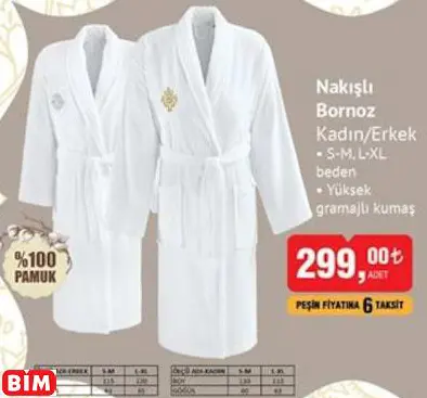 Nakışlı Bornoz Kadın/Erkek Nakışlı Bornoz Kadın/Erkek