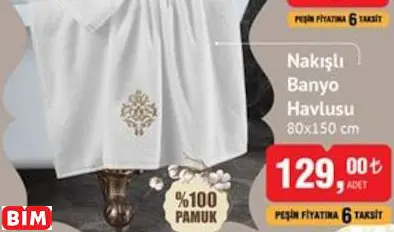 Nakışlı Banyo Havlusu 80x150 cm Nakışlı Banyo Havlusu 80x150 cm
