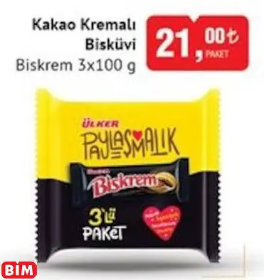 Biskrem Kakao Kremalı Bisküvi