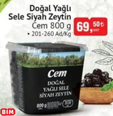 Cem Doğal Yağlı Sele Siyah Zeytin