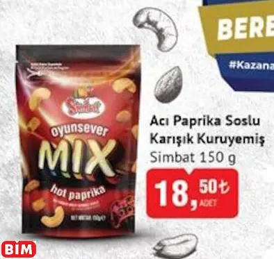 Simbat Acı Paprika Soslu Karışık Kuruyemiş Simbat Acı Paprika Soslu Karışık Kuruyemiş