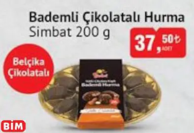 Simbat Bademli Çikolatalı Hurma Simbat Bademli Çikolatalı Hurma
