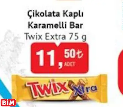 Twix Extra Çikolata Kaplı Karamelli Bar