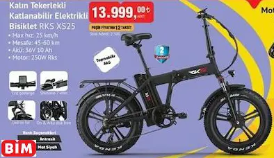 RKS XS25 Kalın Tekerlekli Katlanabilir Elektrikli Bisiklet