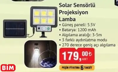 Solar Sensörlü Projeksiyon Lamba