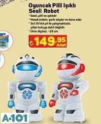 oyuncak pilli ışıklı sesli robot