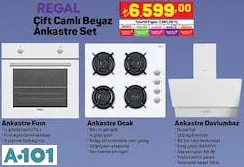 regal çift camlı beyaz ankastre set