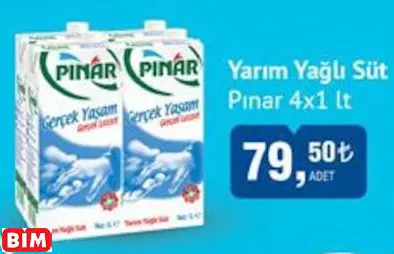 Pınar Yarım Yağlı Süt