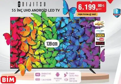 Dijitsu 55 İNÇ UHD ANDROİD LED TV/Akıllı Televizyon