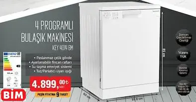 KEYSMART KEY 4014 BM 4 PROGRAMLI BULAŞIK MAKİNESİ KEYSMART KEY 4014 BM 4 PROGRAMLI BULAŞIK MAKİNESİ