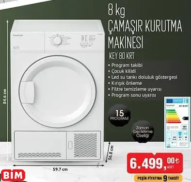 KEYSMART KEY 80 KRT 8 KG ÇAMAŞIR KURUTMA MAKİNESİ KEYSMART KEY 80 KRT 8 KG ÇAMAŞIR KURUTMA MAKİNESİ