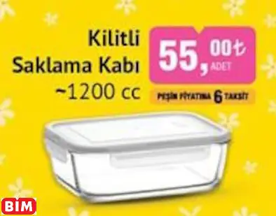 LAV Kilitli  Saklama Kabı ~1200 Cc