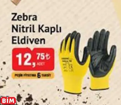 SGS Zebra Nitril Kaplı Eldiven