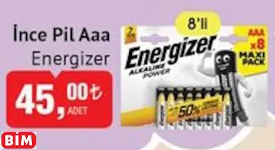 Energizer İnce Pil Aaa