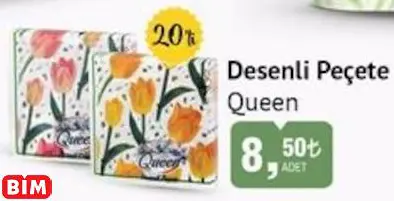 Queen Desenli Peçete Queen Desenli Peçete