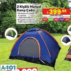 2 Kişilik Manuel Kamp Çadırı