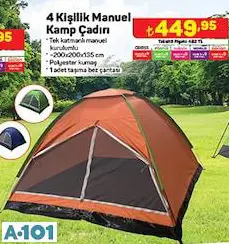 4 Kişilik Manuel Kamp Çadırı