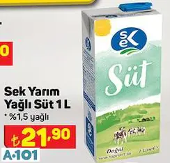 Sek Yarım Yağlı Süt