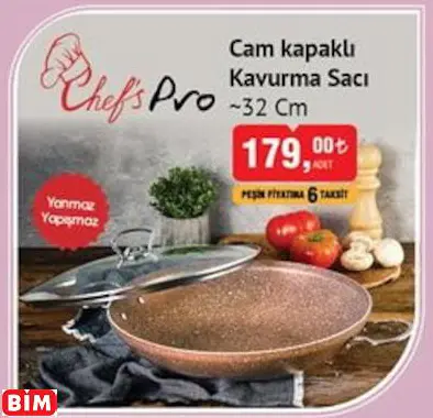 Chef's Pro Cam Kapaklı Kavurma Sacı ~32 Cm