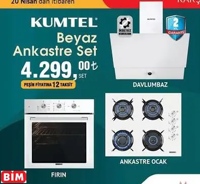 Kumtel Beyaz  Ankastre Set