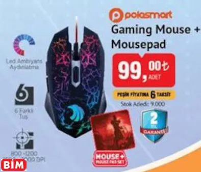 Polosmart Gaming Mouse + Mousepad