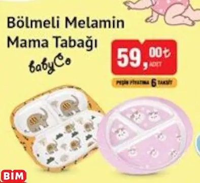 BabyCo Bölmeli Melamin Mama Tabağı BabyCo Bölmeli Melamin Mama Tabağı