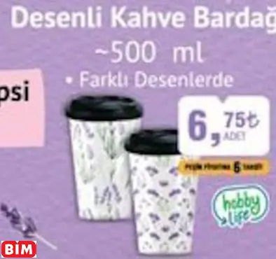 Hobby Life Desenli Kahve Bardağı