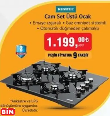 Kumtel Cam Set Üstü Ocak