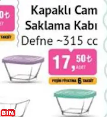 Lav Defne  Kapaklı Cam  Saklama Kabı