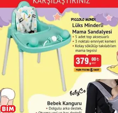 Piccolo Mondi Lüks Minderli Mama Sandalyesi Piccolo Mondi Lüks Minderli Mama Sandalyesi