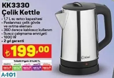 Kiwi Çelik Kettle