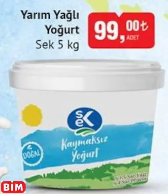 Sek  Yarım Yağlı Yoğurt