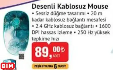 Desenli Kablosuz Mouse Desenli Kablosuz Mouse