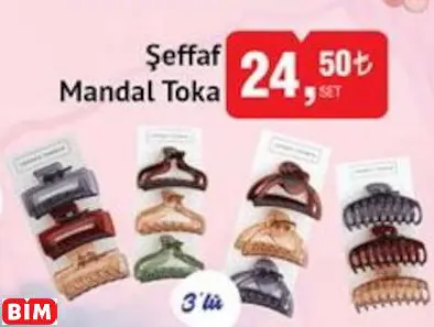 Şeffaf Mandal Toka