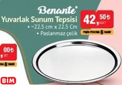 Benante Yuvarlak Sunum Tepsisi Benante Yuvarlak Sunum Tepsisi