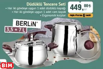 Berlin Düdüklü Tencere Seti