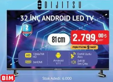 Dijitsu 32 İNÇ ANDROID LED TV/Televizyon